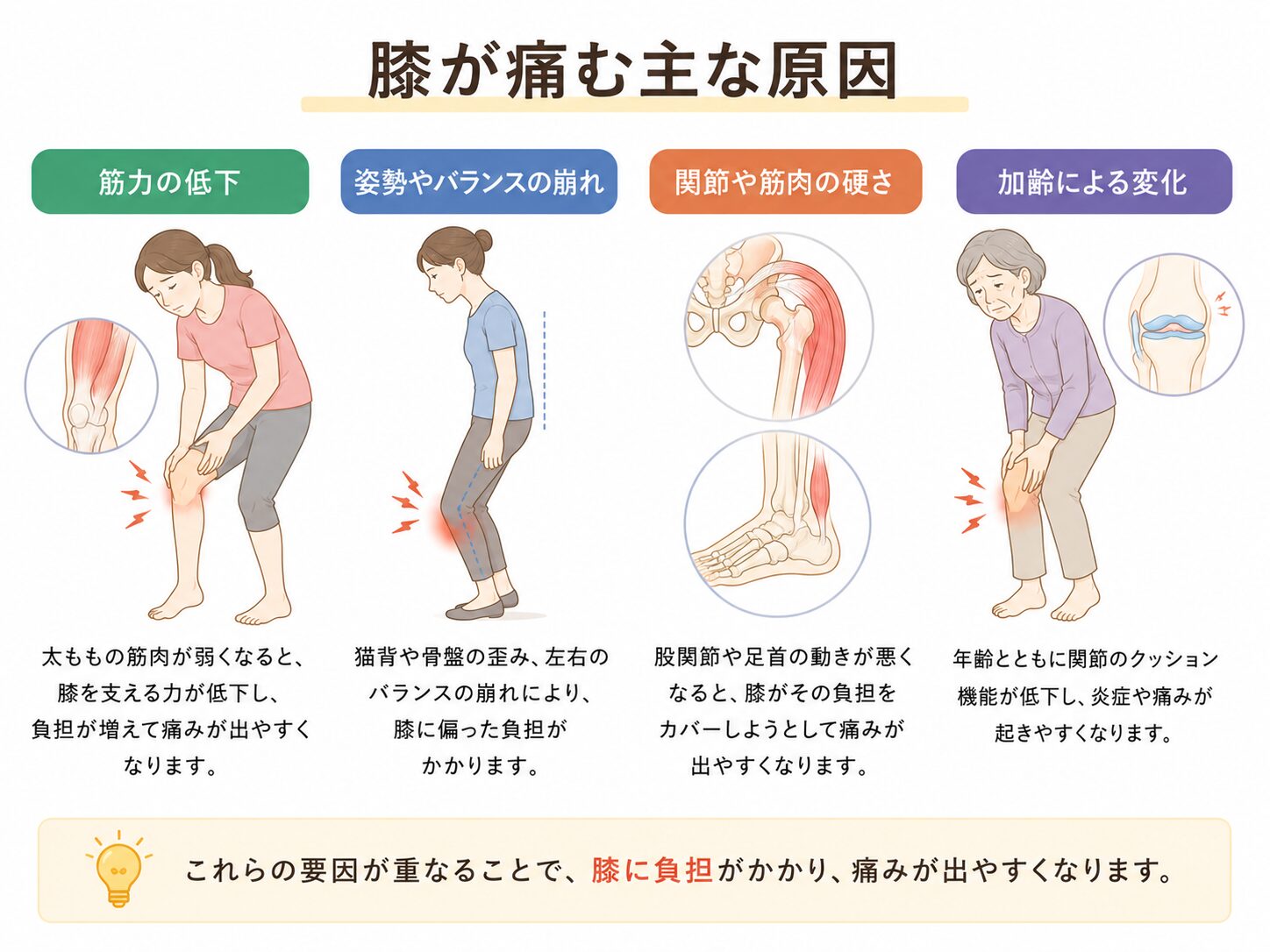 膝痛の原因イメージ|堅田